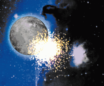KOMMT EIN RAUMSCHIFF dem Planeten zu nahe, zerschellt es in einem großen Feuerball an der Oberfläche.