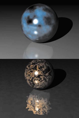 MIT EINER 3D-NOISE-FUNKTION sehen diese Kugeln zum Greifen echt aus.