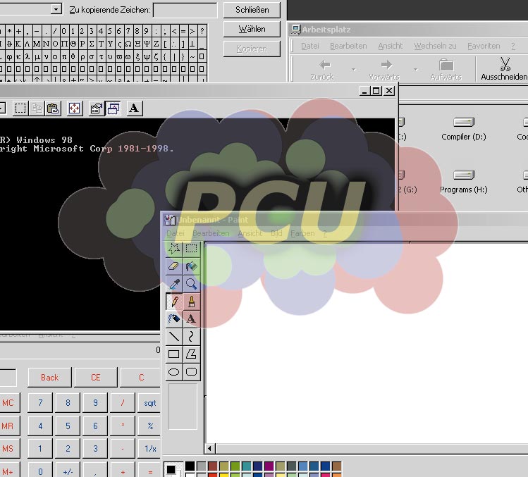 DER SPLASH-SCREEN wird in den Desktop eingeblendet.