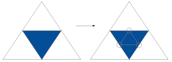 HIER WÄHLEN SIE für das mittlere blaue Dreieck das 1-to-4-split-Verfahren.
