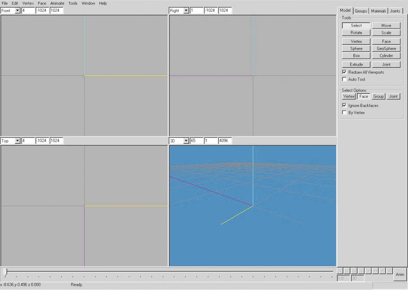 MILKSHAPE 3D nach dem Start