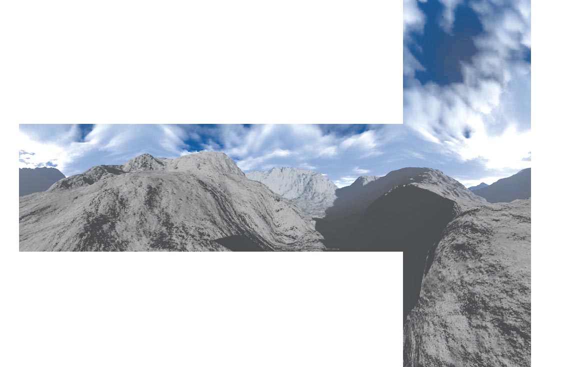 DIE SKYBOX-TEXTUREN enthalten die ganze Umgebung.