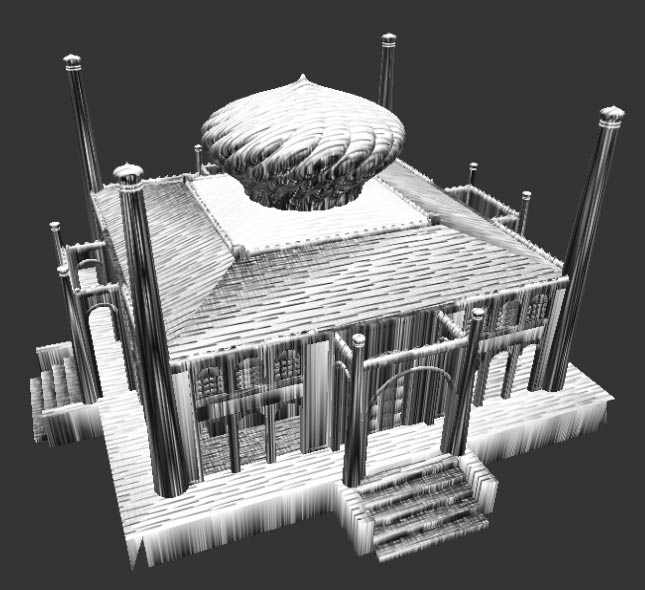 Palast: Dieses 3D-Modell, dargestellt mit unse rem Beispielprogramm, gibt es bei 3D-Cafe.